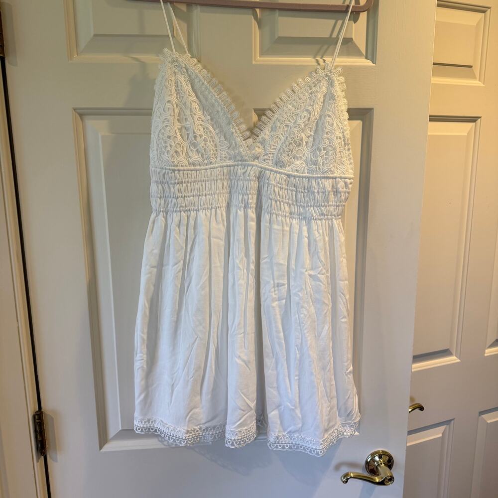 NWT Miami for Franchesca's Babydoll Dress Off White SZ L